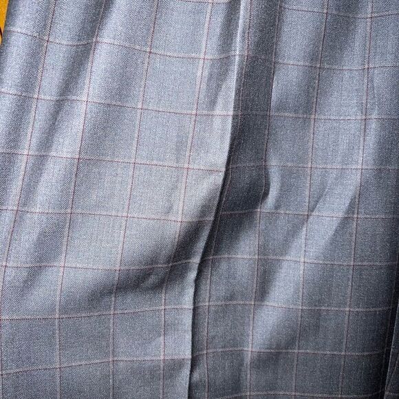 Eddie Domani NWT Men's Dress Pants Gray Plaid 32x32 - Picture 2 of 5